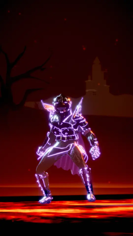 A Grimdur rogue in chitin armour by night